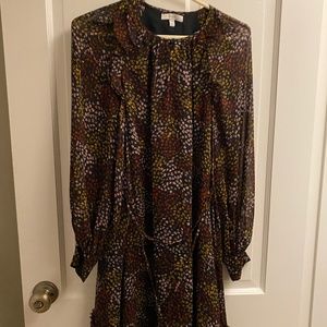 Joie Black Silk Floral Puff Sleeve Casual Dress XXS